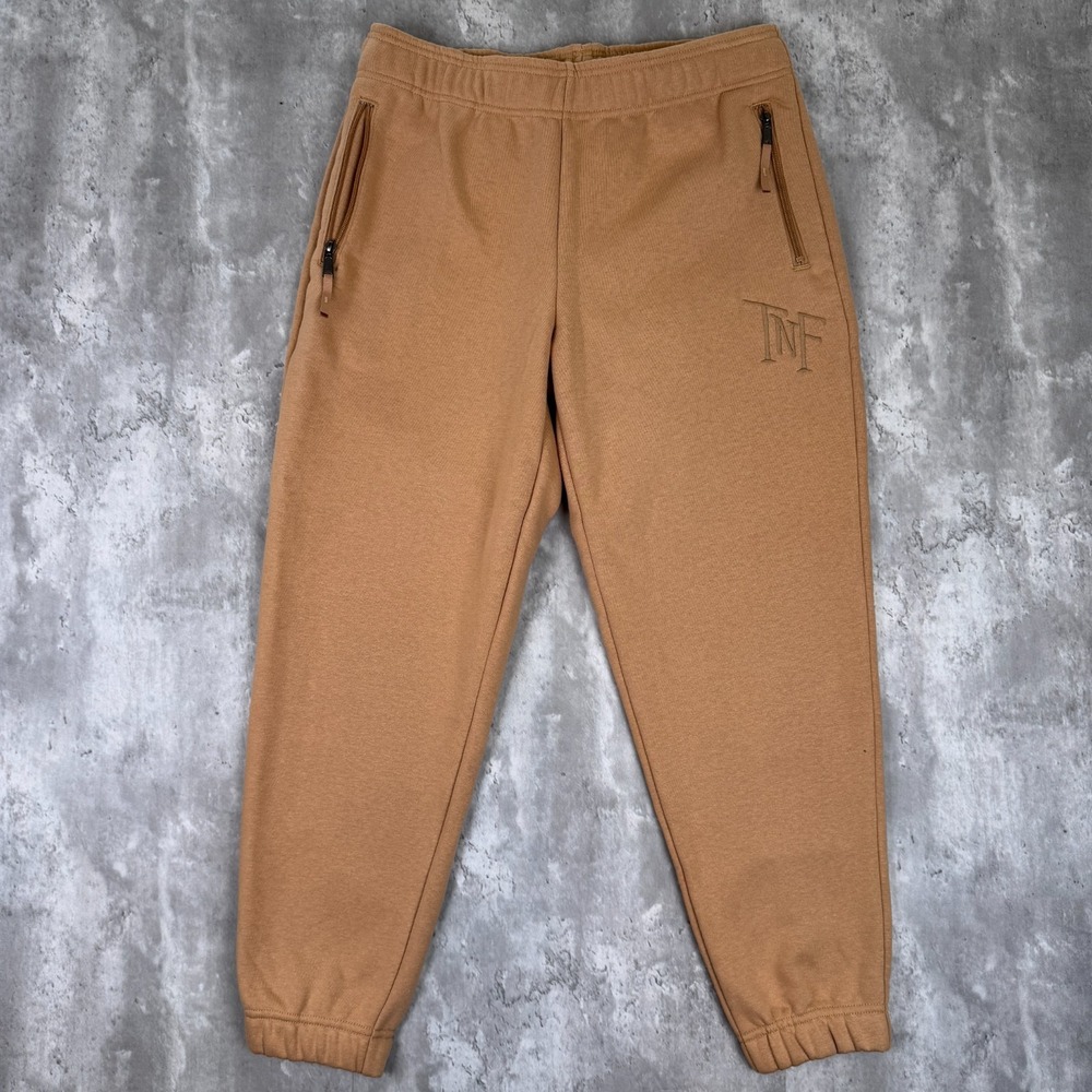 The North‎ Face Heavyweight Relaxed Fit Sweatpants Womens Large Tan Logo NWT